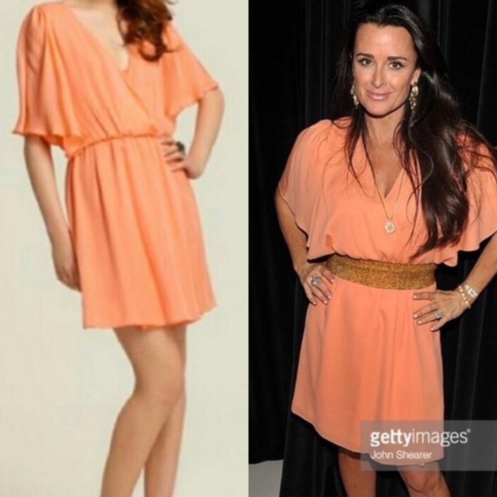Alice + Olivia Coral Silk Blouson Dress